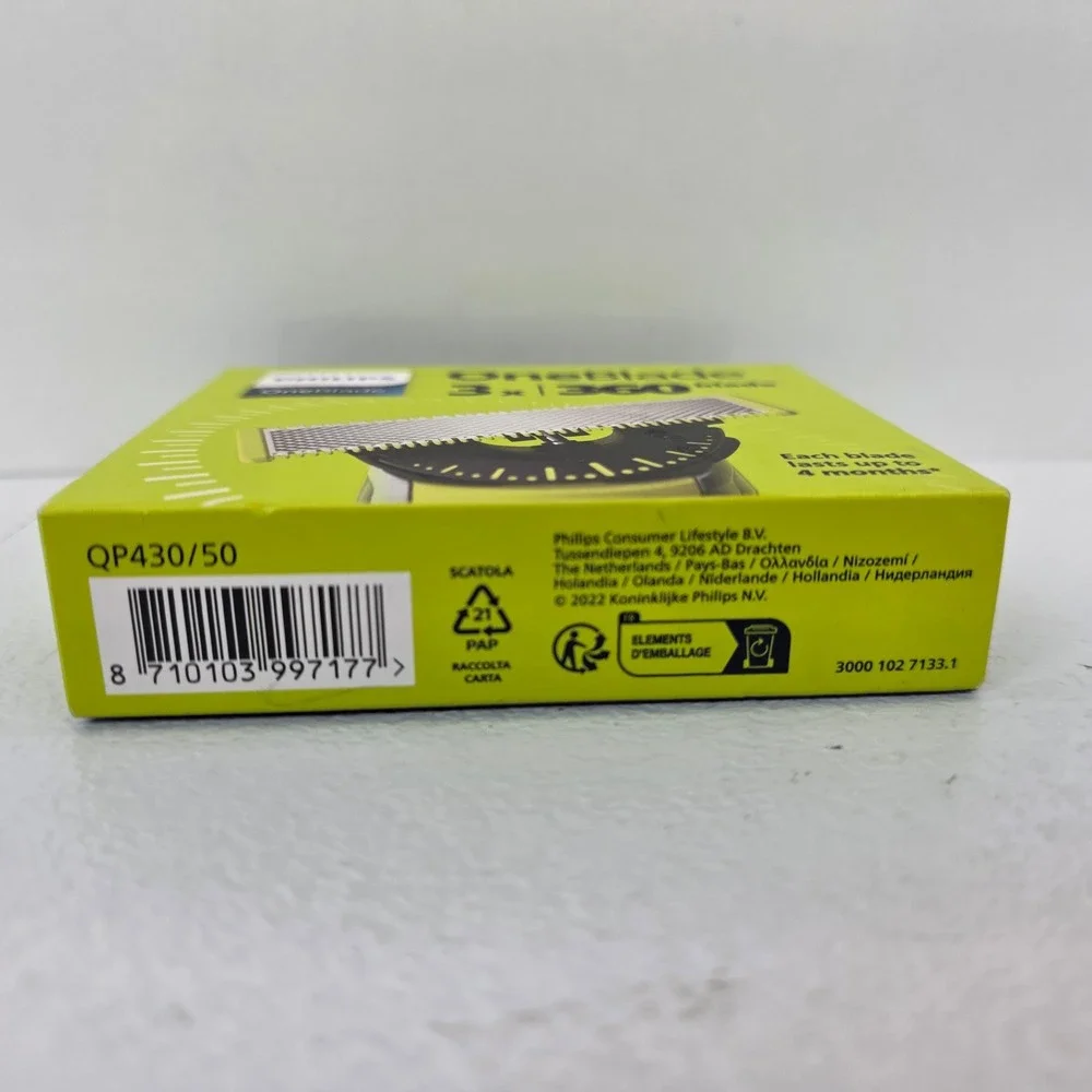 3 Pack Philips Norelco OneBlade 360 Replacement Blades QP430/50 New